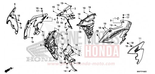 CARENAGE MILIEU CB500XAM de 2021